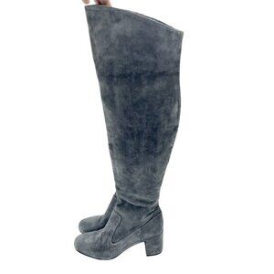 Vince Boots Blythe Grey Suede Leather Over the Knee Boots New SZ 8.5 $695